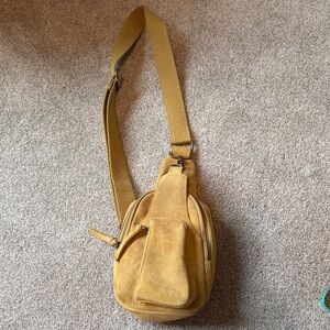 Free People Tan Suede Belt Bag